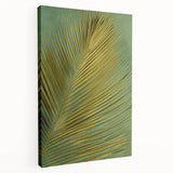 Stretched canvas wall art featuring a vibrant floral design with intricate leaves, displayed from a side view, ideal for enhancing home decor aesthetics.