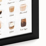 Black wall art featuring a close-up of colorful, textured food and drinks on a framed canvas, ideal for living room decor.