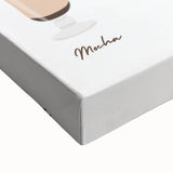 Large art of a black and white landscape painting on stretched canvas, depicting a serene river scene.