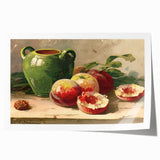 Rolled print featuring an assortment of fruits in vibrant colors, ideal for art wall dining room.