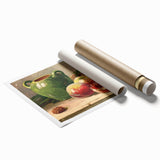 Extra large rolled print featuring a floral art design in pastel shades.