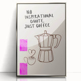 Mid-century modernist art deco poster featuring a geometric food illustration in silver acrylic frame.