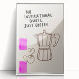 Art deco poster featuring a stylized food illustration in pastel colors, framed in white acrylic.