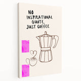 Large stretched canvas featuring a colorful, abstract depiction of various fruits and vegetables, ideal for kitchen wall art.