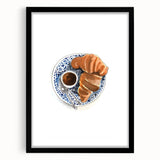 Extra large framed abstract art print featuring colorful, textured pastries, ideal for living room decor.