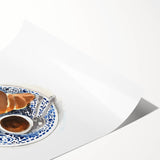 Extra large wall art featuring line art flowers in monochrome, rolled print format, ideal for large living room.