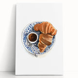 Black and white photo of assorted pastries on a stretched canvas, ideal for kitchen wall art.