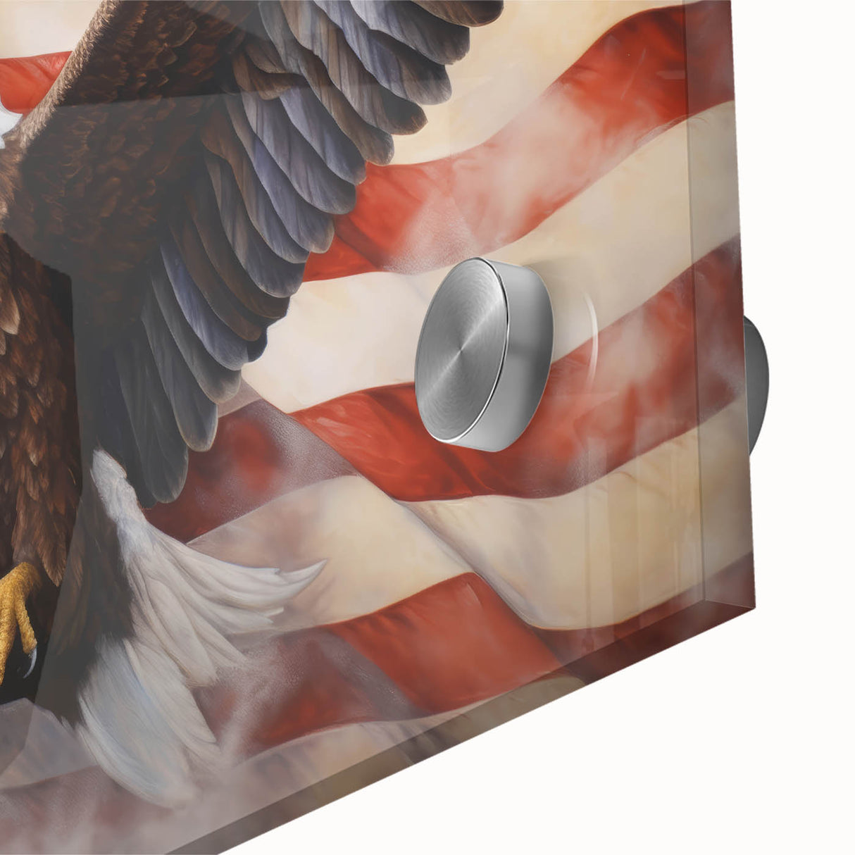 Majestic Bald Eagle & Flag - Independence Day Wall Art