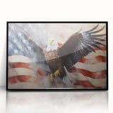 Majestic Bald Eagle & Flag - Independence Day Wall Art