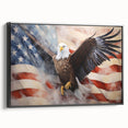 Majestic Bald Eagle & Flag - Independence Day Wall Art