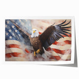Majestic Bald Eagle & Flag - Independence Day Wall Art