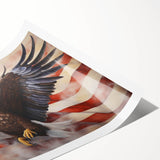 Majestic Bald Eagle & Flag - Independence Day Wall Art