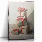 Festive Gift Stack – Cheerful Christmas Wall Decorations