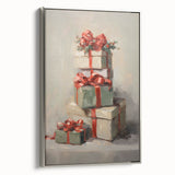 Festive Gift Stack – Cheerful Christmas Wall Decorations