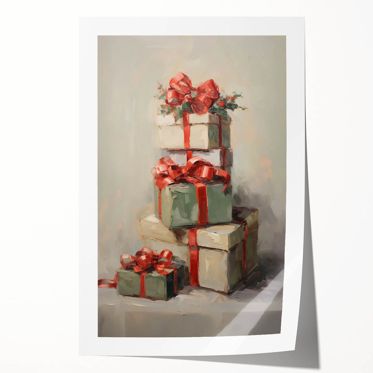 Festive Gift Stack – Cheerful Christmas Wall Decorations