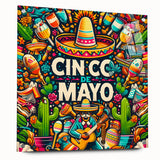 Festive Cinco de Mayo Wall Art - Mexican Party Celebration Print