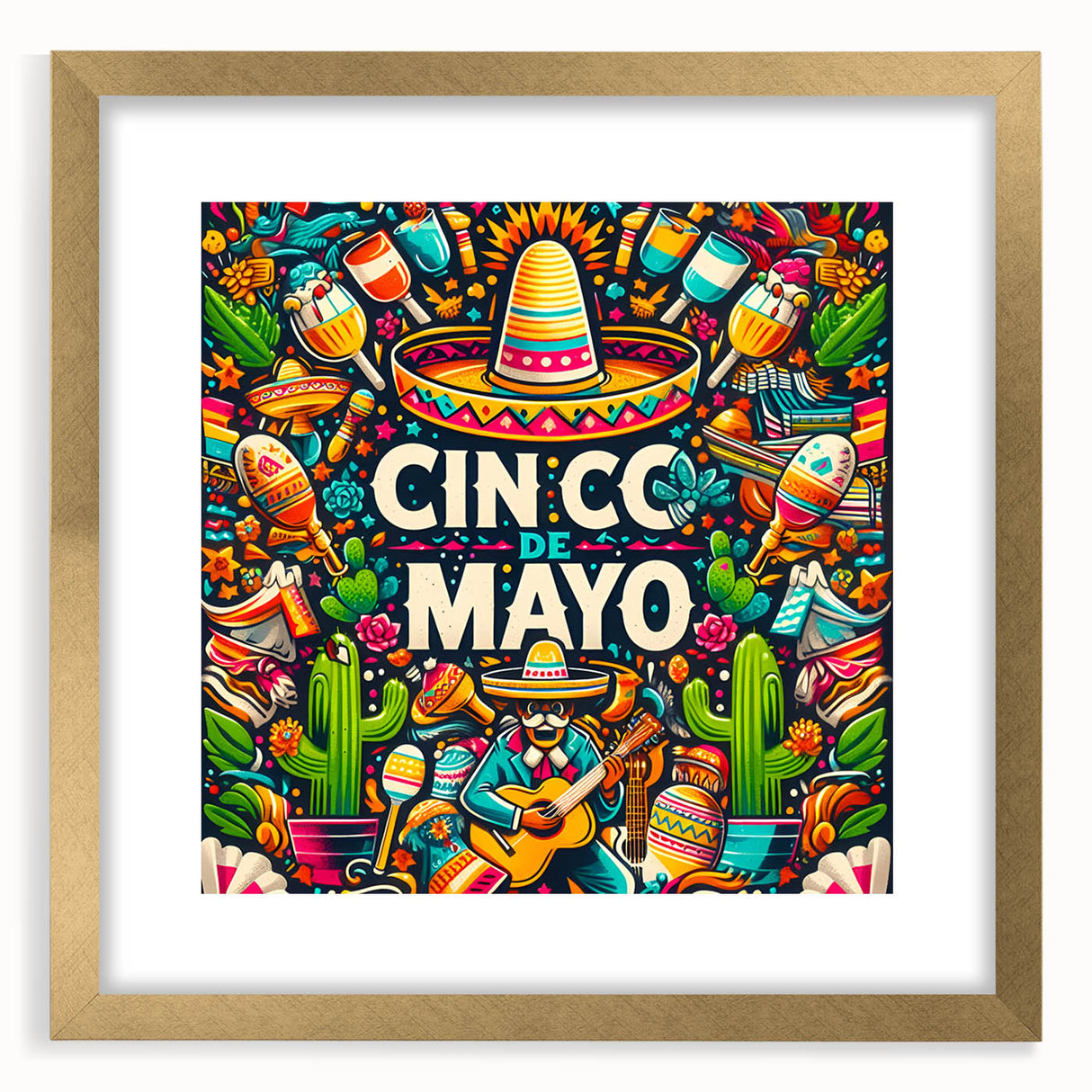 Festive Cinco de Mayo Wall Art - Mexican Party Celebration Print