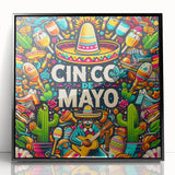 Festive Cinco de Mayo Wall Art - Mexican Party Celebration Print