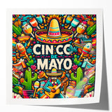 Festive Cinco de Mayo Wall Art - Mexican Party Celebration Print