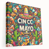 Festive Cinco de Mayo Wall Art - Mexican Party Celebration Print