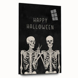 Happy Halloween Skeleton Wall Art - Spooky Gothic Halloween Decor