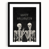 Happy Halloween Skeleton Wall Art - Spooky Gothic Halloween Decor