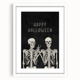 Happy Halloween Skeleton Wall Art - Spooky Gothic Halloween Decor