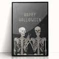 Happy Halloween Skeleton Wall Art - Spooky Gothic Halloween Decor