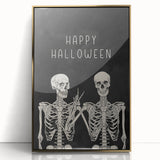 Happy Halloween Skeleton Wall Art - Spooky Gothic Halloween Decor