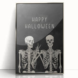 Happy Halloween Skeleton Wall Art - Spooky Gothic Halloween Decor