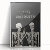 Happy Halloween Skeleton Wall Art - Spooky Gothic Halloween Decor