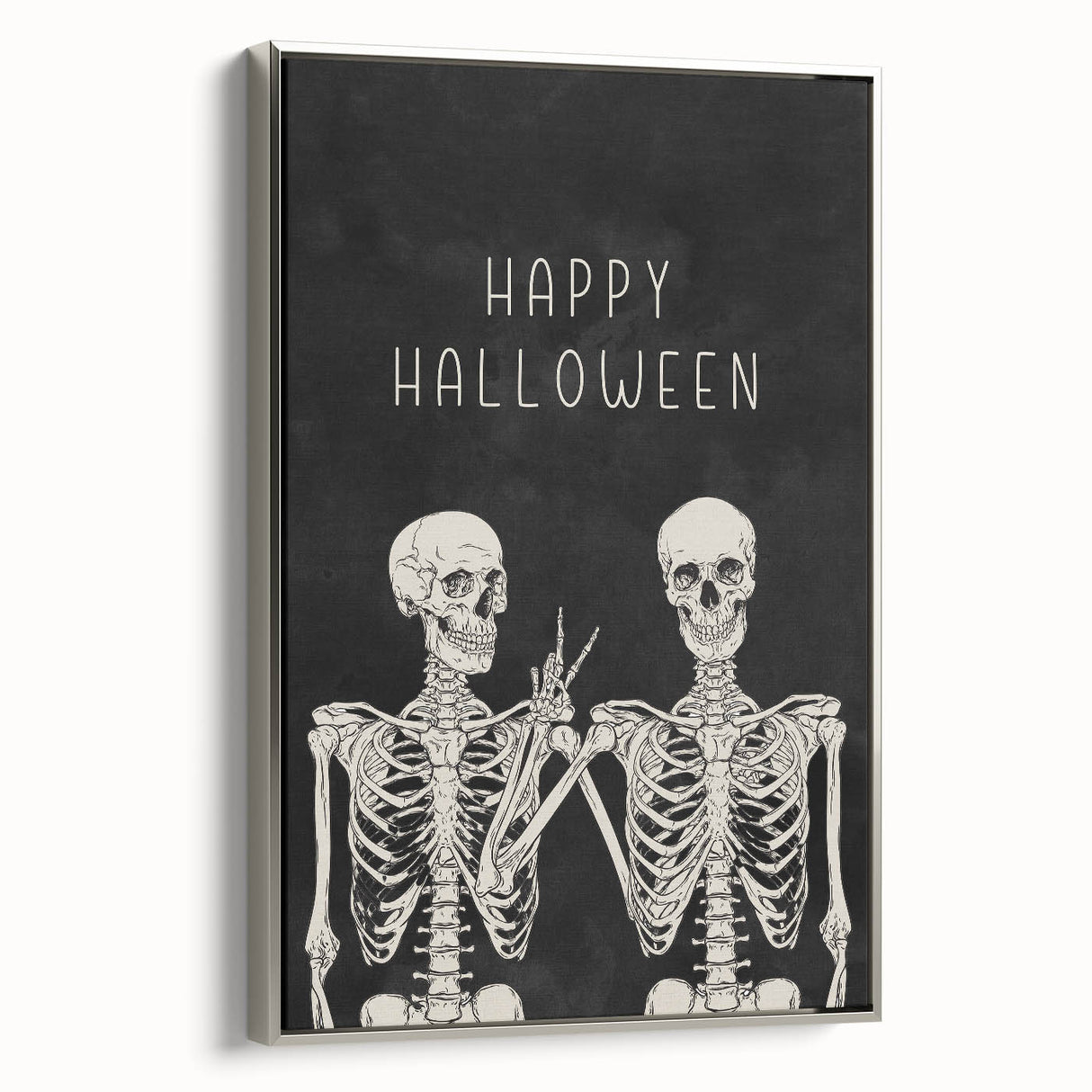 Happy Halloween Skeleton Wall Art - Spooky Gothic Halloween Decor