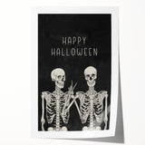 Happy Halloween Skeleton Wall Art - Spooky Gothic Halloween Decor