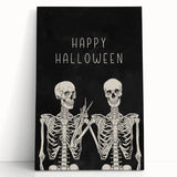 Happy Halloween Skeleton Wall Art - Spooky Gothic Halloween Decor