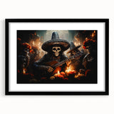 Mariachi Skeleton Serenade – Día de los Muertos Canvas Art