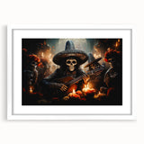 Mariachi Skeleton Serenade – Día de los Muertos Canvas Art