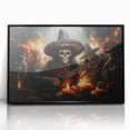 Mariachi Skeleton Serenade – Día de los Muertos Canvas Art