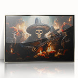 Mariachi Skeleton Serenade – Día de los Muertos Canvas Art