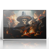 Mariachi Skeleton Serenade – Día de los Muertos Canvas Art
