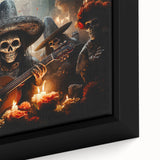 Mariachi Skeleton Serenade – Día de los Muertos Canvas Art