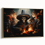Mariachi Skeleton Serenade – Día de los Muertos Canvas Art