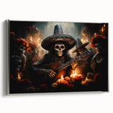 Mariachi Skeleton Serenade – Día de los Muertos Canvas Art