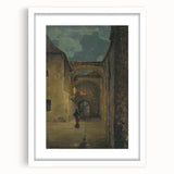 Alley in the Evening - Mysterious Night Scene by Lajos Csordák