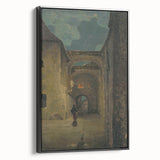 Alley in the Evening - Mysterious Night Scene by Lajos Csordák