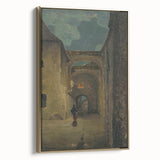 Alley in the Evening - Mysterious Night Scene by Lajos Csordák