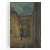 Alley in the Evening - Mysterious Night Scene by Lajos Csordák