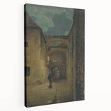 Alley in the Evening - Mysterious Night Scene by Lajos Csordák