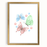 Butterfly Girls Room Wall Art – Pastel Nursery Print