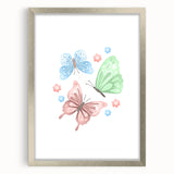 Butterfly Girls Room Wall Art – Pastel Nursery Print