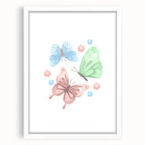 Butterfly Girls Room Wall Art – Pastel Nursery Print